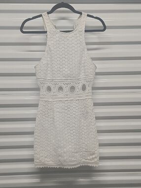 SAYLOR White Lace Mini Knit Dress  Sz XS